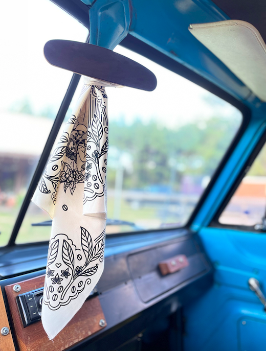 Blue bandana sale car interior